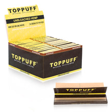 Load image into Gallery viewer, TOPPUFF Yellow Rolling Paper with Rolling Tips, King Size Slim Cigarette Rolling Paper, Slow Burning Rolling Papers, 32 PCS / Pack 24 Packs / Box
