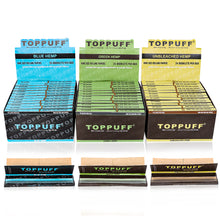 Load image into Gallery viewer, TOPPUFF Yellow Rolling Paper with Rolling Tips, King Size Slim Cigarette Rolling Paper, Slow Burning Rolling Papers, 32 PCS / Pack 24 Packs / Box
