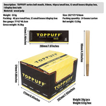 Load image into Gallery viewer, TOPPUFF Yellow King Size Pre Rolled Cones, Natural Rolling Cones With Tips, Slow Burning Pre Rolled Rolling Paper, 40 PCS / Pack 12 Packs / Box
