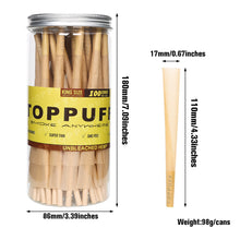 Load image into Gallery viewer, TOPPUFF Yellow King Size Pre Rolled Cones, Natural Rolling Cones With Tips, Slow Burning Pre Rolled Rolling Paper, 100 PCS / Pack
