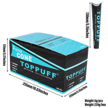 Load image into Gallery viewer, TOPPUFF Blue King Size Pre Rolled Cones, Natural Rolling Cones With Tips, Slow Burning Pre Rolled Rolling Paper, 3 PCS / Pack 32 Packs / Box
