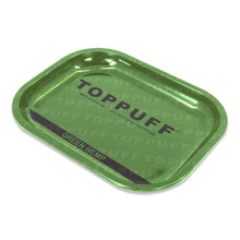 Load image into Gallery viewer, TOPPUFF Tinplate Rolling Tray, 7” x 5.5” Size Rolling Paper Tray, Smooth Rounded Edge Cigarette Rolling Tray
