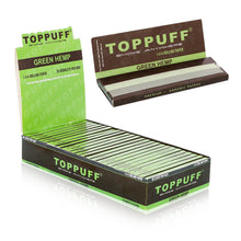 Load image into Gallery viewer, TOPPUFF Green Rolling Paper, 1 1/4 Size Slim Cigarette Rolling Paper, Slow Burning Rolling Papers, 50 PCS / Pack 25 Packs / Box
