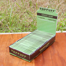 Load image into Gallery viewer, TOPPUFF Green Rolling Paper, 1 1/4 Size Slim Cigarette Rolling Paper, Slow Burning Rolling Papers, 50 PCS / Pack 25 Packs / Box
