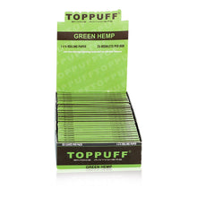 Load image into Gallery viewer, TOPPUFF Green Rolling Paper, 1 1/4 Size Slim Cigarette Rolling Paper, Slow Burning Rolling Papers, 50 PCS / Pack 25 Packs / Box
