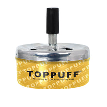 Load image into Gallery viewer, TOPPUFF Round Metal Press Cigarette Ashtray, Colorful Ø 90 Ash Tray, Easy Clean Cigarette Ashtray with Cigarette Holder
