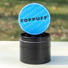 Load image into Gallery viewer, TOPPUFF Zinc Alloy Herb Grinder with Blue Lid Cover, 4 Lay Ø 40 Smoker Grinder, Premium Portable Tobacco Grinder, 12 PCS/ Box
