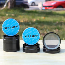 Load image into Gallery viewer, TOPPUFF Zinc Alloy Herb Grinder with Blue Lid Cover, 4 Lay Ø 40 Smoker Grinder, Premium Portable Tobacco Grinder, 12 PCS/ Box
