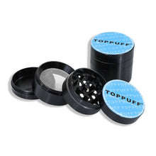 Load image into Gallery viewer, TOPPUFF Zinc Alloy Herb Grinder with Blue Lid Cover, 4 Lay Ø 40 Smoker Grinder, Premium Portable Tobacco Grinder, 12 PCS/ Box
