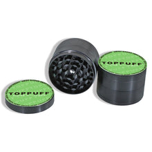 Load image into Gallery viewer, TOPPUFF Zinc Alloy Herb Grinder with Green Lid Cover, 4 Lay Ø 50 Smoker Grinder, Premium Portable Tobacco Grinder, 12 PCS/ Box
