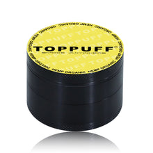 Load image into Gallery viewer, TOPPUFF Zinc Alloy Herb Grinder with Yellow Lid Cover, 4 Lay Ø 63 Smoker Grinder, Premium Portable Tobacco Grinder, 6 PCS/ Box
