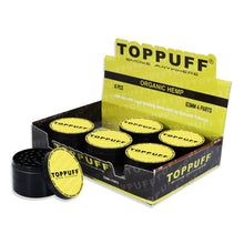 Load image into Gallery viewer, TOPPUFF Zinc Alloy Herb Grinder with Yellow Lid Cover, 4 Lay Ø 63 Smoker Grinder, Premium Portable Tobacco Grinder, 6 PCS/ Box
