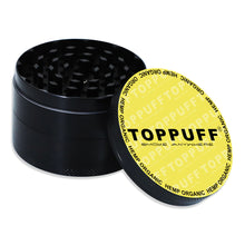 Load image into Gallery viewer, TOPPUFF Zinc Alloy Herb Grinder with Yellow Lid Cover, 4 Lay Ø 63 Smoker Grinder, Premium Portable Tobacco Grinder, 6 PCS/ Box
